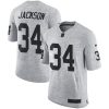 Nike Raiders #34 Bo Jackson Gray Stitched NFL Limited Gridiron Gray II Jersey
