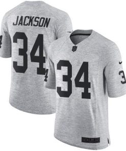 Nike Raiders #34 Bo Jackson Gray Stitched NFL Limited Gridiron Gray II Jersey