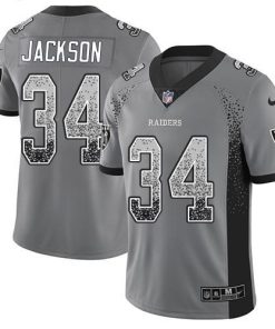 Nike Raiders #34 Bo Jackson Gray Stitched NFL Limited Rush Drift Fashion Jersey