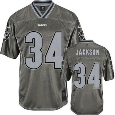 Nike Raiders #34 Bo Jackson Grey Stitched NFL Elite Vapor Jersey