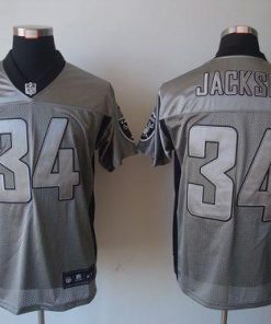 Nike Raiders #34 Bo Jackson Grey Shadow Stitched NFL Elite Jersey