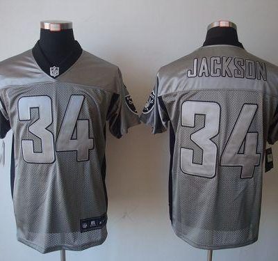 Nike Raiders #34 Bo Jackson Grey Shadow Stitched NFL Elite Jersey