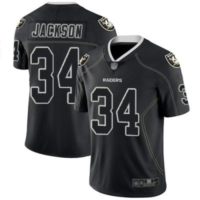Nike Raiders #34 Bo Jackson Lights Out Black Stitched NFL Limited Rush Jersey