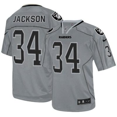 Nike Raiders #34 Bo Jackson Lights Out Grey Stitched NFL Elite Jersey