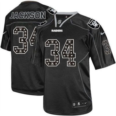 Nike Raiders #34 Bo Jackson New Lights Out Black Stitched NFL Elite Jersey