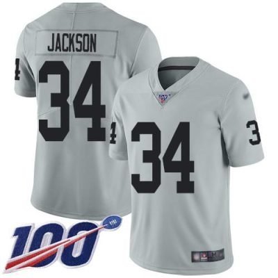 Nike Raiders #34 Bo Jackson Silver Stitched NFL Limited Inverted Legend 100th Season Jersey