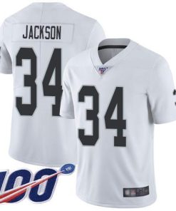 Nike Raiders #34 Bo Jackson White Stitched NFL 100th Season Vapor Limited Jersey