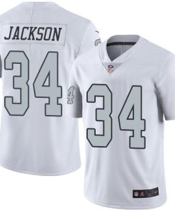 Nike Raiders #34 Bo Jackson White Stitched NFL Limited Rush Jersey