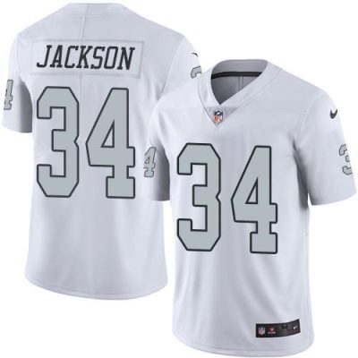Nike Raiders #34 Bo Jackson White Stitched NFL Limited Rush Jersey