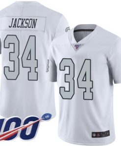 Nike Raiders #34 Bo Jackson White Stitched NFL Limited Rush 100th Season Jersey