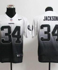 Nike Raiders #34 Bo Jackson White/Black Stitched NFL Elite Fadeaway Fashion Jersey