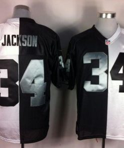 Nike Raiders #34 Bo Jackson White/Black Stitched NFL Elite Split Jersey