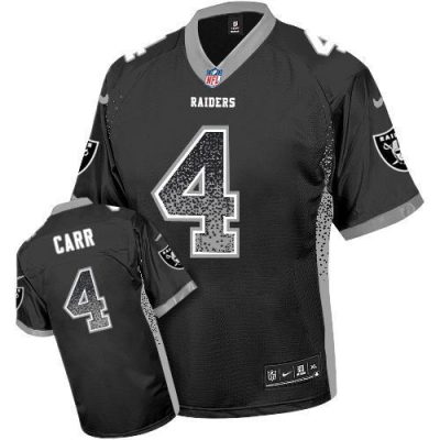 Nike Raiders #4 Derek Carr Black Stitched NFL Elite Drift Fashion Jersey