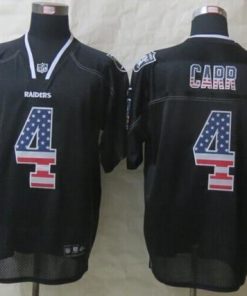 Nike Raiders #4 Derek Carr Black Stitched NFL Elite USA Flag Fashion Jersey