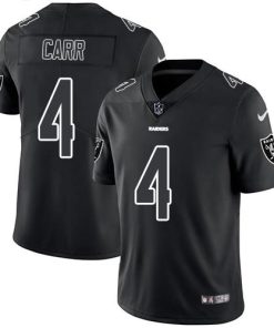 Nike Raiders #4 Derek Carr Black Stitched NFL Limited Rush Impact Jersey