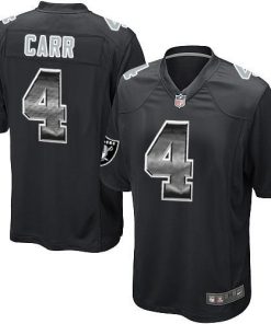 Nike Raiders #4 Derek Carr Black Team Color Stitched NFL Limited Strobe Jersey