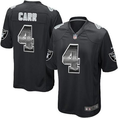 Nike Raiders #4 Derek Carr Black Team Color Stitched NFL Limited Strobe Jersey