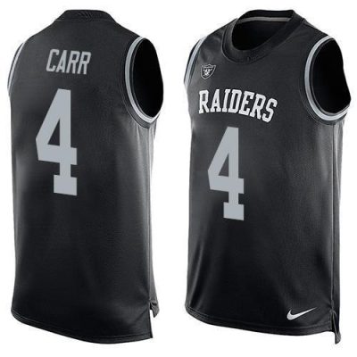 Nike Raiders #4 Derek Carr Black Team Color Stitched NFL Limited Tank Top Jersey