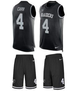 Nike Raiders #4 Derek Carr Black Team Color Stitched NFL Limited Tank Top Suit Jersey