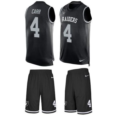 Nike Raiders #4 Derek Carr Black Team Color Stitched NFL Limited Tank Top Suit Jersey