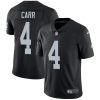Nike Raiders #4 Derek Carr Black Team Color Stitched NFL Vapor Untouchable Limited Jersey