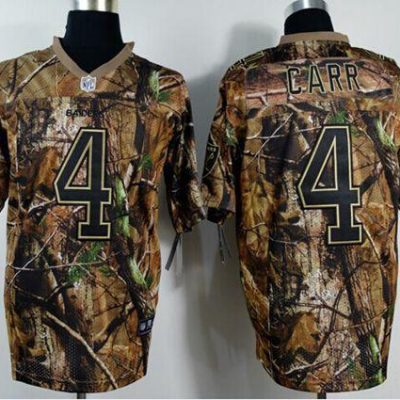 Nike Raiders #4 Derek Carr Camo Stitched NFL Realtree Elite Jersey