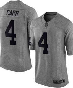 Nike Raiders #4 Derek Carr Gray Stitched NFL Limited Gridiron Gray Jersey