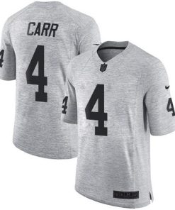 Nike Raiders #4 Derek Carr Gray Stitched NFL Limited Gridiron Gray II Jersey