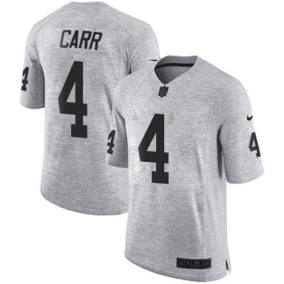Nike Raiders #4 Derek Carr Gray Stitched NFL Limited Gridiron Gray II Jersey