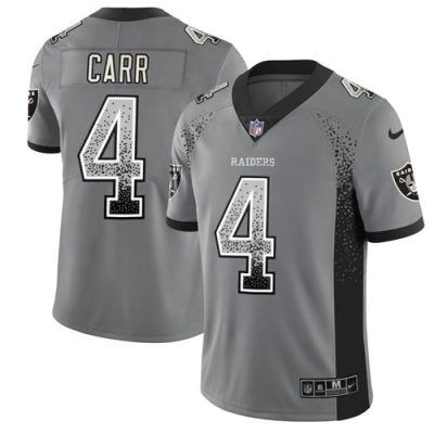 Nike Raiders #4 Derek Carr Gray Stitched NFL Limited Rush Drift Fashion Jersey