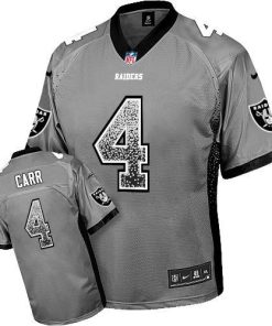 Nike Raiders #4 Derek Carr Grey Stitched NFL Elite Drift Fashion Jersey
