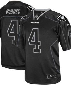 Nike Raiders #4 Derek Carr Lights Out Black Stitched NFL Elite Jersey