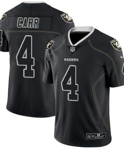 Nike Raiders #4 Derek Carr Lights Out Black Stitched NFL Limited Rush Jersey