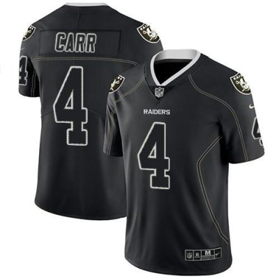 Nike Raiders #4 Derek Carr Lights Out Black Stitched NFL Limited Rush Jersey