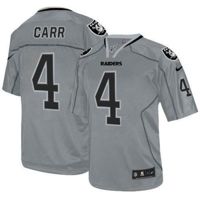 Nike Raiders #4 Derek Carr Lights Out Grey Stitched NFL Elite Jersey