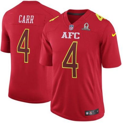 Nike Raiders #4 Derek Carr Red Stitched NFL Game AFC 2017 Pro Bowl Jersey