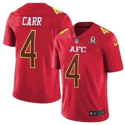 Nike Raiders #4 Derek Carr Red Stitched NFL Limited AFC 2017 Pro Bowl Jersey