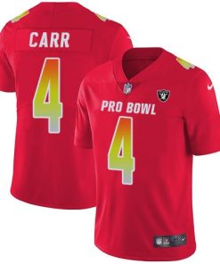Nike Raiders #4 Derek Carr Red Stitched NFL Limited AFC 2018 Pro Bowl Jersey