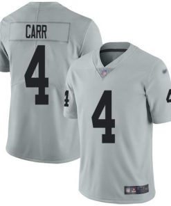 Nike Raiders #4 Derek Carr Silver Stitched NFL Limited Inverted Legend Jersey