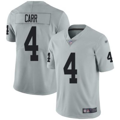 Nike Raiders #4 Derek Carr Silver Stitched NFL Limited Inverted Legend Jersey