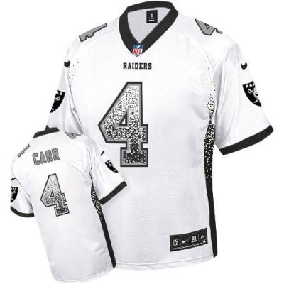 Nike Raiders #4 Derek Carr White Stitched NFL Elite Drift Fashion Jersey