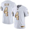 Nike Raiders #4 Derek Carr White Stitched NFL Limited Gold Rush Jersey