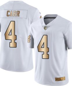 Nike Raiders #4 Derek Carr White Stitched NFL Limited Gold Rush Jersey