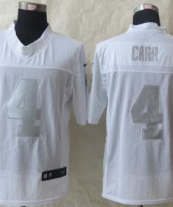 Nike Raiders #4 Derek Carr White Stitched NFL Limited Platinum Jersey