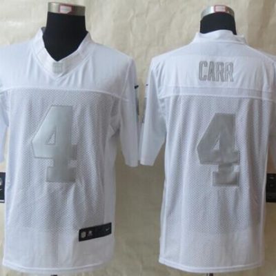 Nike Raiders #4 Derek Carr White Stitched NFL Limited Platinum Jersey