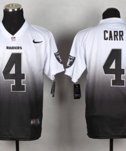 Nike Raiders #4 Derek Carr White/Black Stitched NFL Elite Fadeaway Fashion Jersey