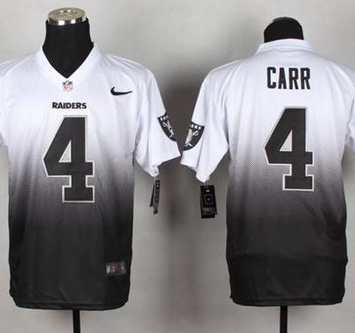 Nike Raiders #4 Derek Carr White/Black Stitched NFL Elite Fadeaway Fashion Jersey