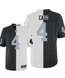 Nike Raiders #4 Derek Carr White/Black Stitched NFL Elite Split Jersey
