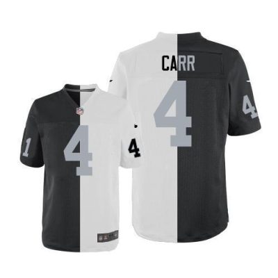 Nike Raiders #4 Derek Carr White/Black Stitched NFL Elite Split Jersey