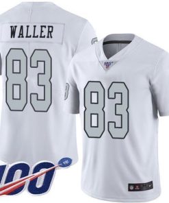Nike Raiders #83 Darren Waller White Stitched NFL Limited Rush 100th Season Jersey